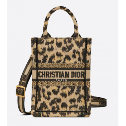 MINI DIOR BOOK TOTE TELEFOONTAS Beige veelkleurig Mizza-borduursel S5555CRHM