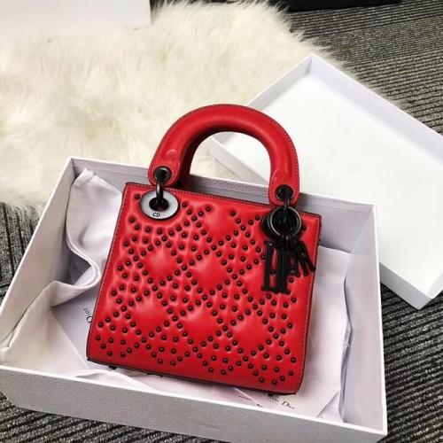 MINI LADY DIOR TAS KALFSLEER M0598S rood