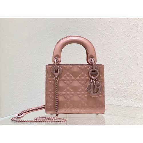 MINI LADY DIOR TAS Cannage kalfsleer C2815 roze