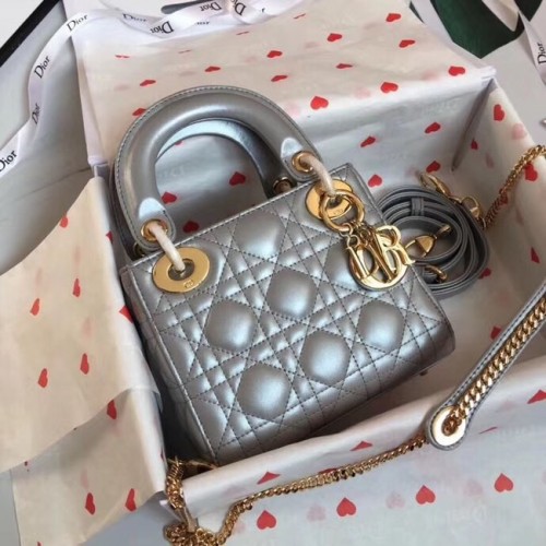 MINI LADY DIOR-TAS VAN LAMSLEER M15P grijs