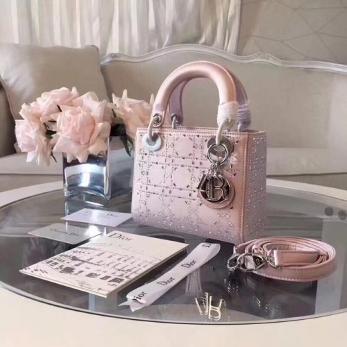 MINI LADY DIOR-TAS VAN SATIJN M0500PRTC roze