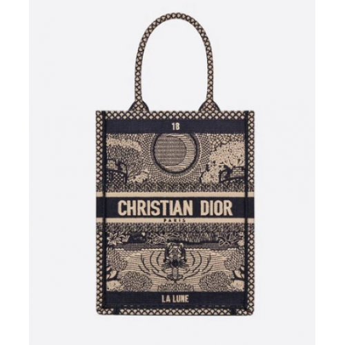 MAAN VERTICALE DIOR BOOK TOTE TAROT GEBORDUURDE CANVAS TAS M1272Z-3