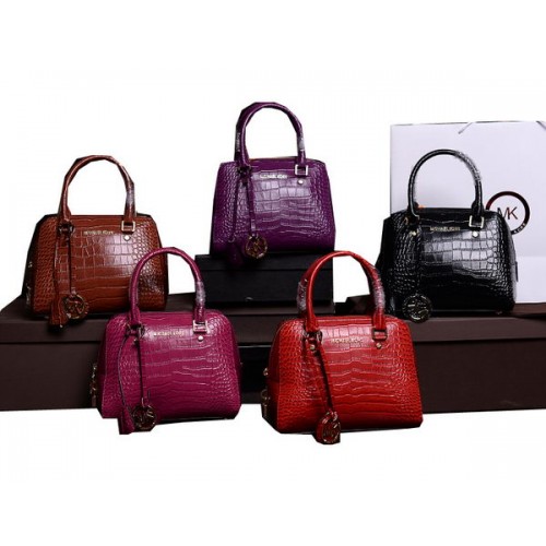 Michael Kors Croco lederen tas met handvat aan de bovenkant MK8360