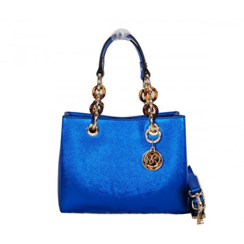 Michael Kors Jet Set Reistas Glanzend Leer MK0915 Blauw