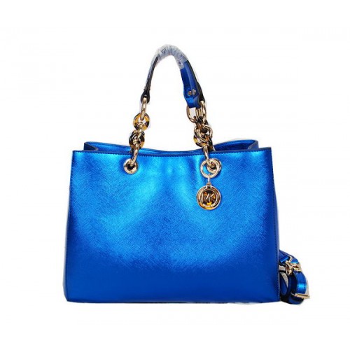 Michael Kors Jet Set Reistas Glanzend Leer MK0916 Blauw