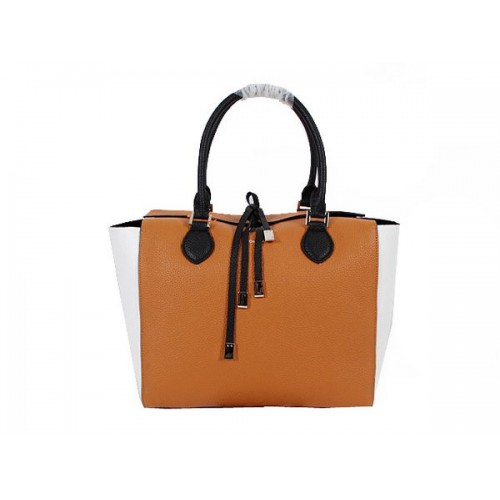 Michael Kors Grote Miranda Colorblock Tote 8708 Wheat&White