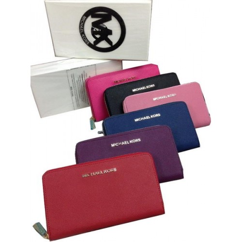 Michael Kors MK3011 portemonnee van saffianoleer met ritssluiting