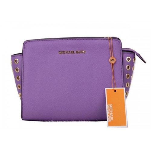 Michael Kors Mini Selma Messenger Bag Origineel Leer MK1889 Lavendel