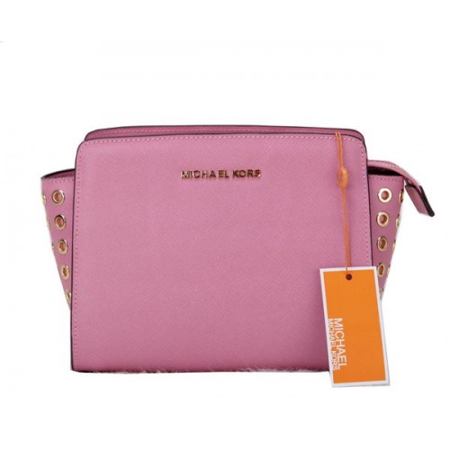 Michael Kors Mini Selma Messenger Bag Origineel Leer MK1889 Roze