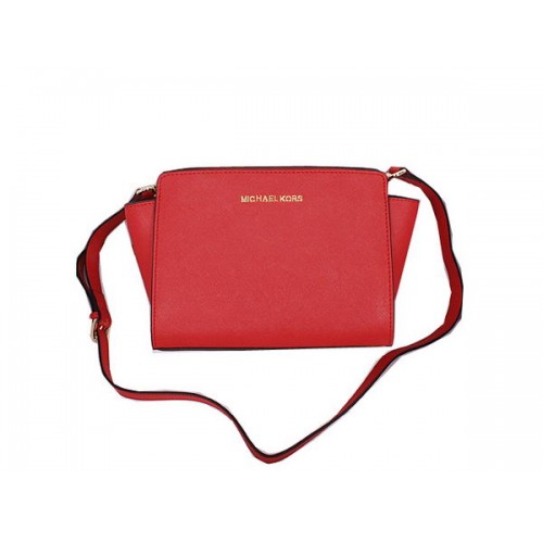 Michael Kors Mini Selma Messenger Bag Origineel Leer MK8701 Rood