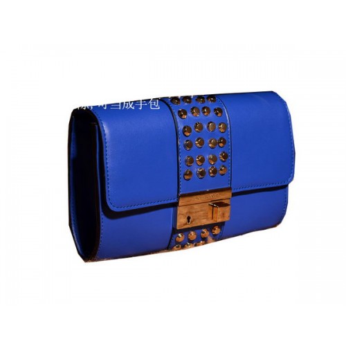 Michael Kors Originele Leren Clutch Bag MK6662 Blauw
