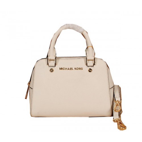 Michael Kors Originele Saffiano Leren Top Handvat Tas MK2603 OffWhite