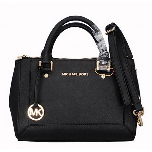 Michael Kors Selma kleine saffiano lederen draagtas MK8705 zwart