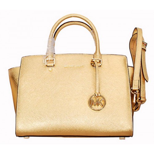 Michael Kors Selma schoudertas met ritssluiting 8700 goud
