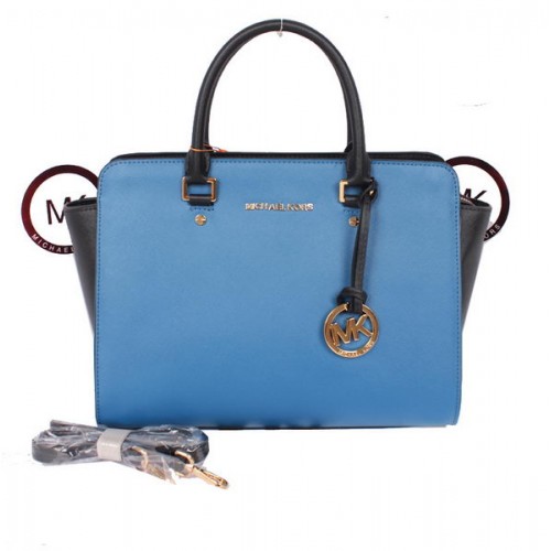 Michael Kors Selma Top-Zip Schooltas MK115 Blauw & Zwart