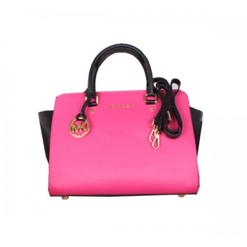 Michael Kors Selma Top-Zip Schooltas MK115 Roze & Zwart