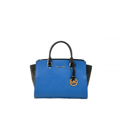 Michael Kors Selma Top-Zip Satchel Bag MK1990 Blauw & Zwart