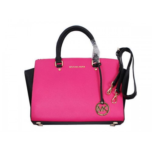 Michael Kors Selma Top-Zip Schooltas MK8700 Roze & Zwart