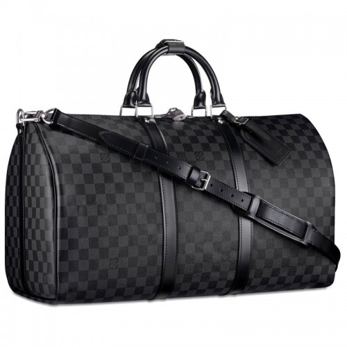 Louis Vuitton Damier Graphite Canvas Keepall 55 riem N41413