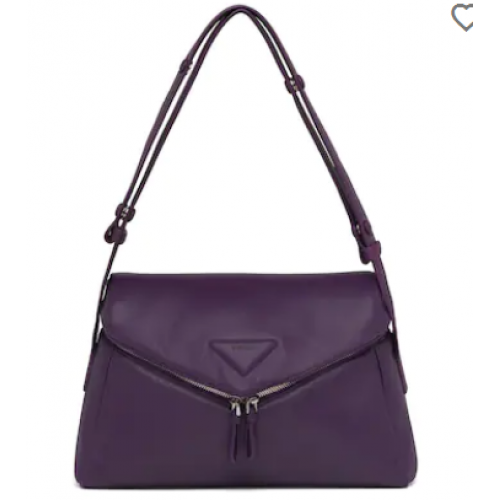 Gewatteerde nappaleren Prada Signaux tas 1BC165 violet