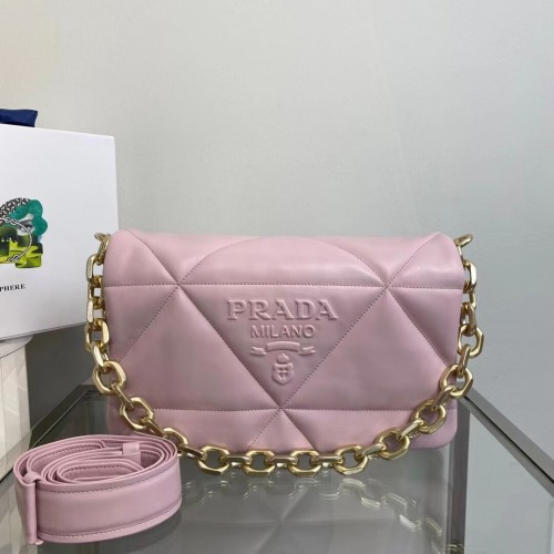 Prada Gewatteerde schoudertas van nappaleer 1BD306 roze