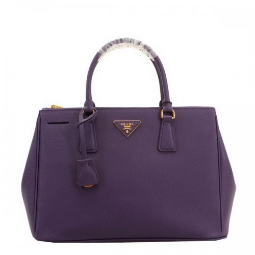 Prada BN2274 Saffiano lederen draagtas 33 cm paars