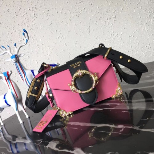 Prada Cahier Leren Schoudertas 1BD103 Roze
