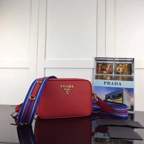 Prada Kalfsleren Schoudertas 1BH082-2B rood
