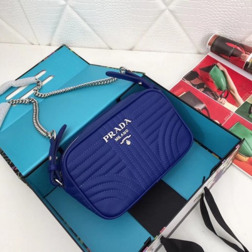 Prada Kalfsleren tas 183 blauw
