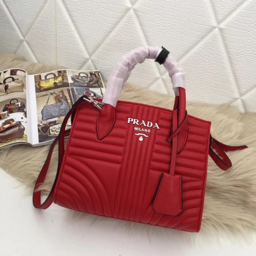 Prada Kalfsleren tas 1BA045 rood