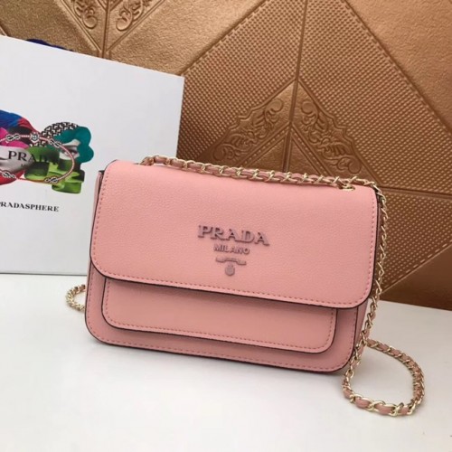 Prada Kalfsleren schoudertas 3011 roze