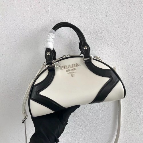 Prada draagtas van kalfsleer 1BD071 wit&zwart