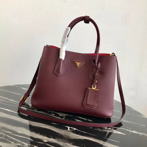 Prada Tas van hertenleer 1BG008 Bourgondië