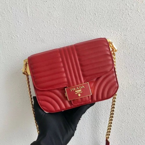 Prada Diagramme leren schoudertas 1BD217 rood