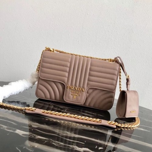 Prada Diagramme medium leren tas 1BD108 Donkerroze