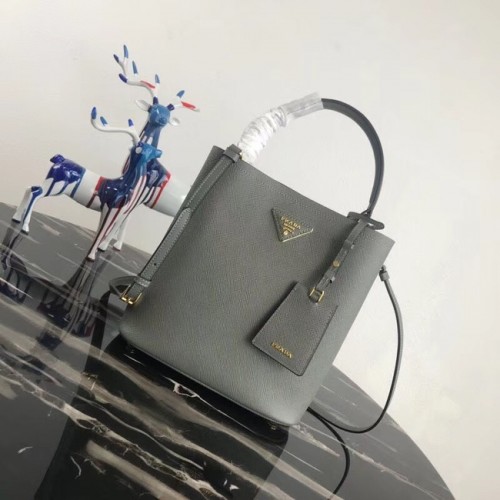 Prada Double Saffiano leren tas 1BA212 grijs