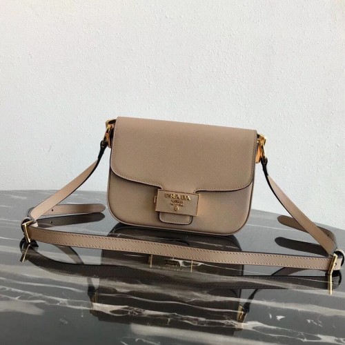 Prada Embleme Saffiano leren tas 1BD217 abrikoos