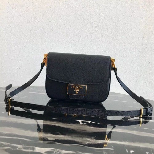 Prada Embleme Saffiano leren tas 1BD217 zwart