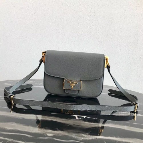 Prada Embleme Saffiano leren tas 1BD217 grijs