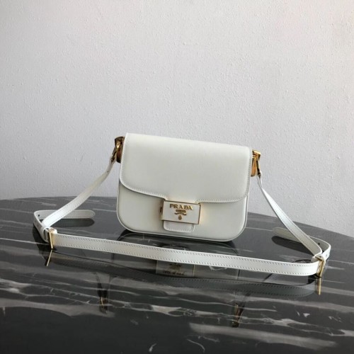 Prada Embleme Saffiano leren tas 1BD217 wit