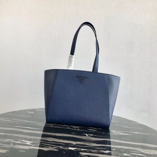 Prada Embleme Saffiano leren tas 1BG288 blauw