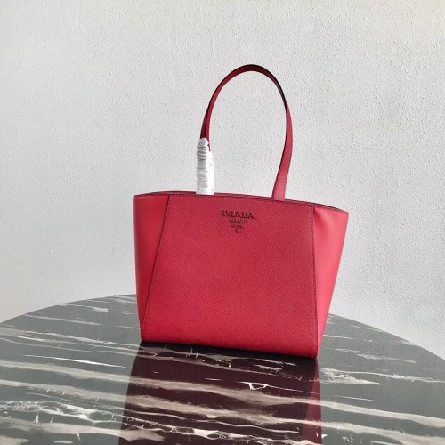 Prada Embleme Saffiano leren tas 1BG288 rood