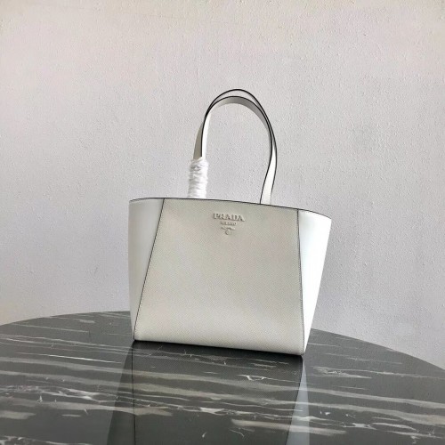 Prada Embleme Saffiano leren tas 1BG288 wit