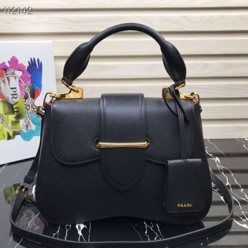 Prada Embleme Saffiano leren tas 1BN005 zwart