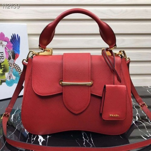 Prada Embleme Saffiano leren tas 1BN005 rood