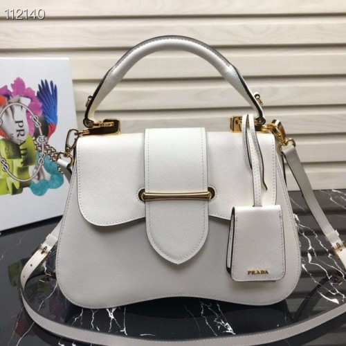 Prada Embleme Saffiano leren tas 1BN005 wit