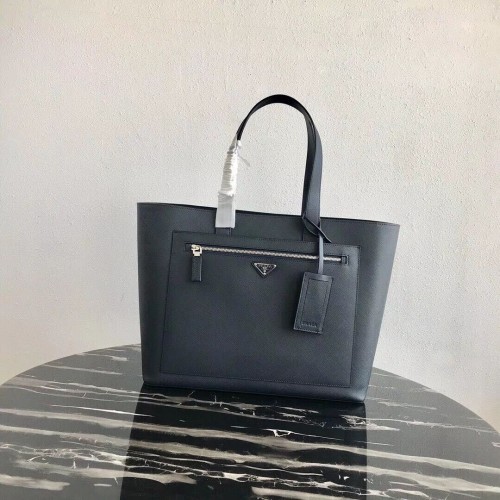 Prada Embleme Saffiano leren tas 2VE015 donkerblauw