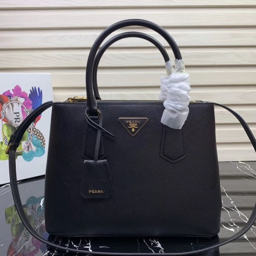 Prada Galleria Saffiano Leren Tas 1BA232 Zwart
