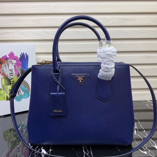 Prada Galleria Saffiano Leren Tas 1BA232 Blauw