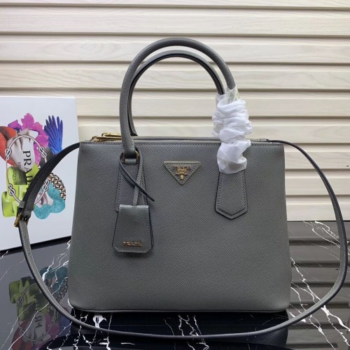 Prada Galleria Saffiano Leren Tas 1BA232 Grijs